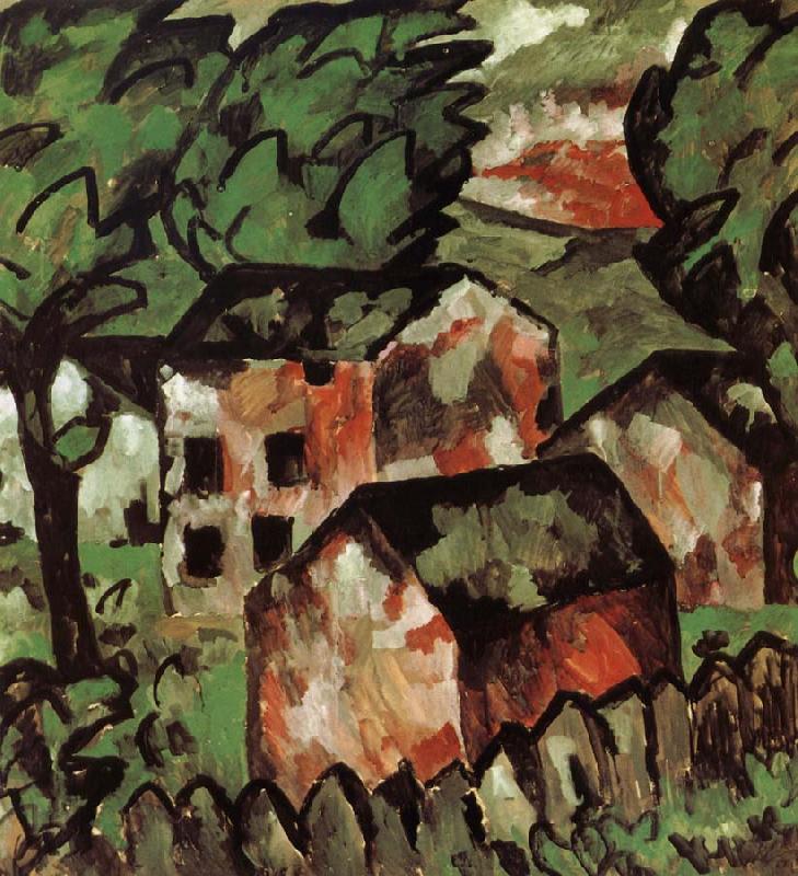 Kasimir Malevich The red house in view Sweden oil painting art